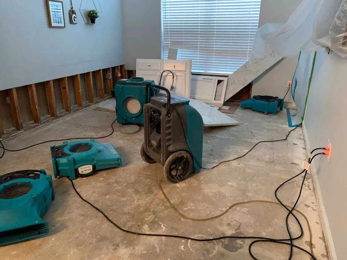Dehumidifier in flood-cut room for Water Extraction & Removal in Beebe